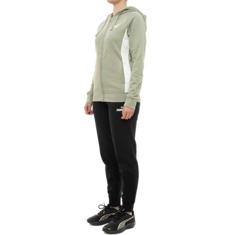 CHANDAL PUMA FULL-ZIP HOODED VERDE MUJER 690738-82