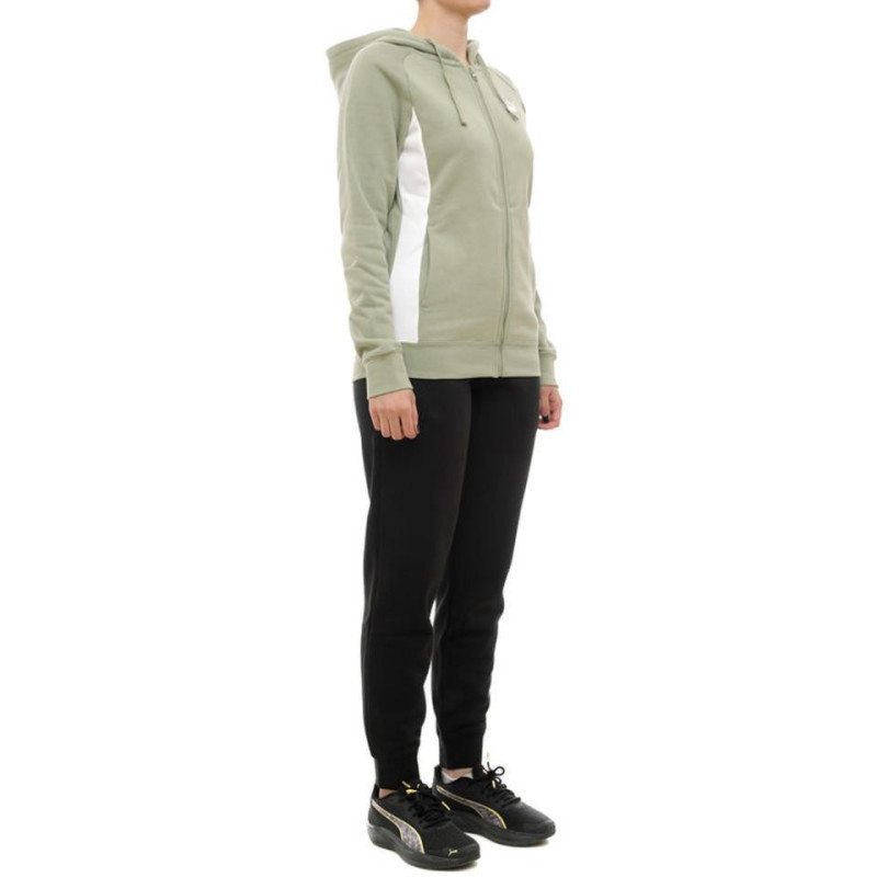 CHANDAL PUMA FULL-ZIP HOODED VERDE MUJER 690738-82