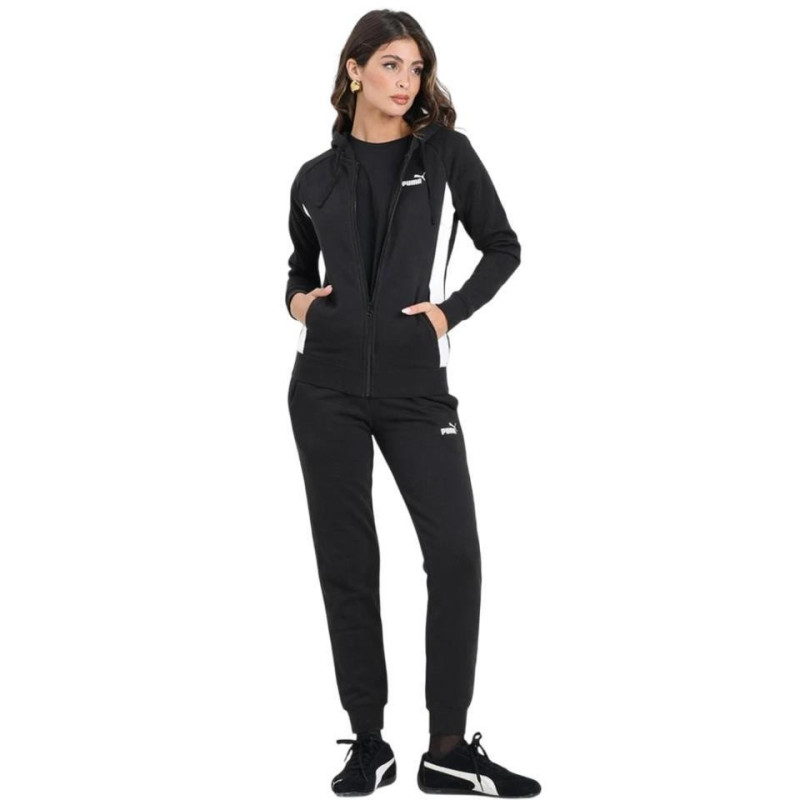 CHANDAL PUMA MUJER FULL ZIP HOODED NEGRO 690738-01