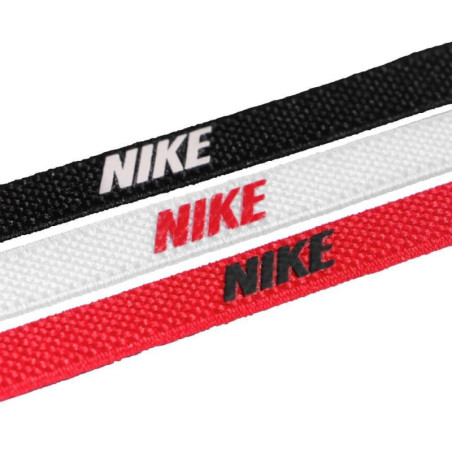 CINTA CABELLO NIKE PACK 3 UD NEGRO ROJO BLANCO