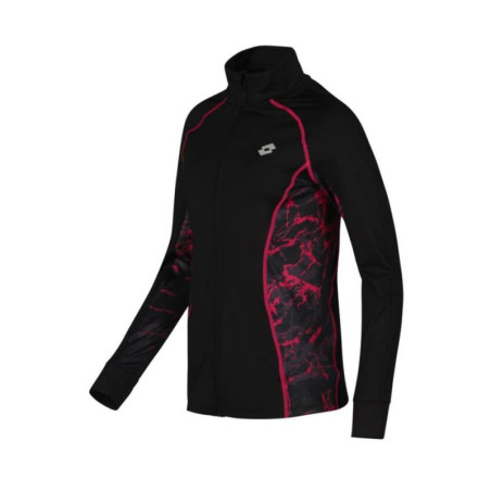 SUDADERA LOTTO NEGRA ROSA RUN FIT 217391-310