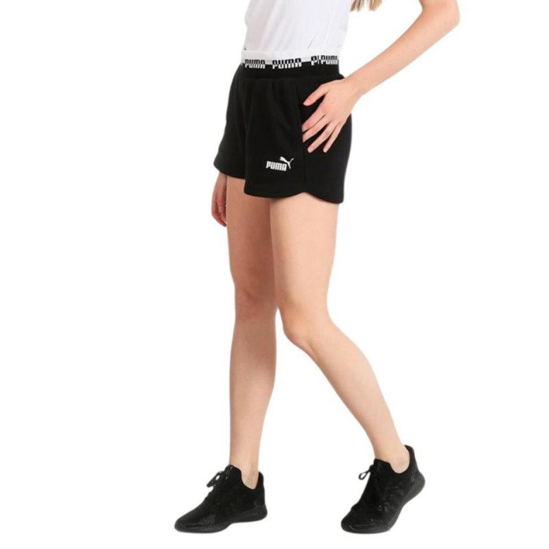PANTALON CORTO PUMA NEGRO Y BLANCO 855965-01