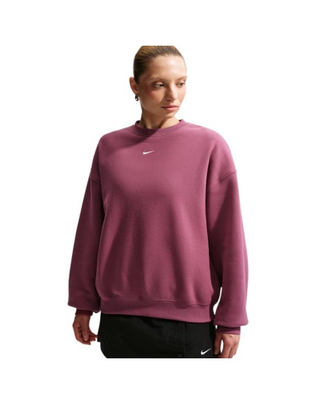 SUDADERA NIKE STUDIO FLC MUJER GRANATE IM8082-654