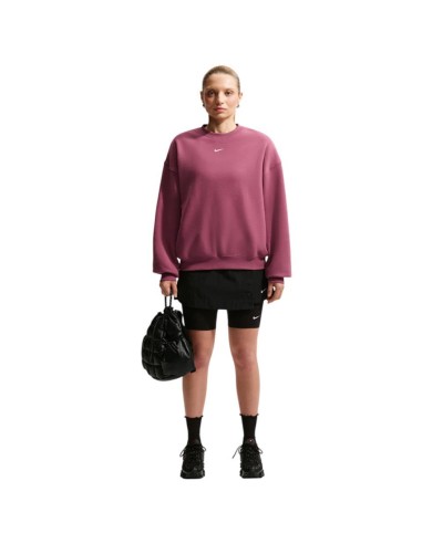 SUDADERA NIKE STUDIO FLC MUJER GRANATE IM8082-654