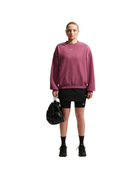 SUDADERA NIKE STUDIO FLC MUJER GRANATE IM8082-654