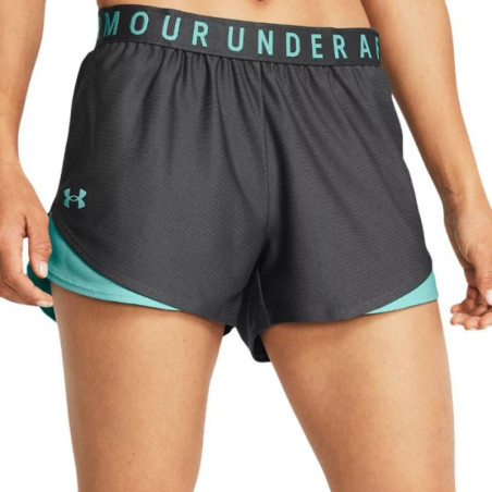 PANTALON CORTO UNDER ARMOUR GRIS VERDE MUJER