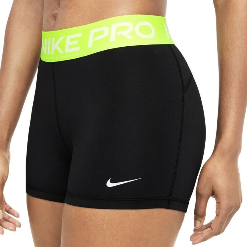 PANTALON CORTO NIKE PRO NEGRO CINTURA AMARILLO
