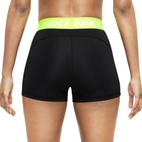 PANTALON CORTO NIKE PRO NEGRO CINTURA AMARILLO