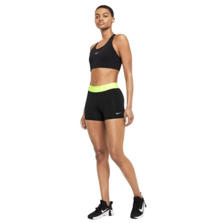 PANTALON CORTO NIKE PRO NEGRO CINTURA AMARILLO